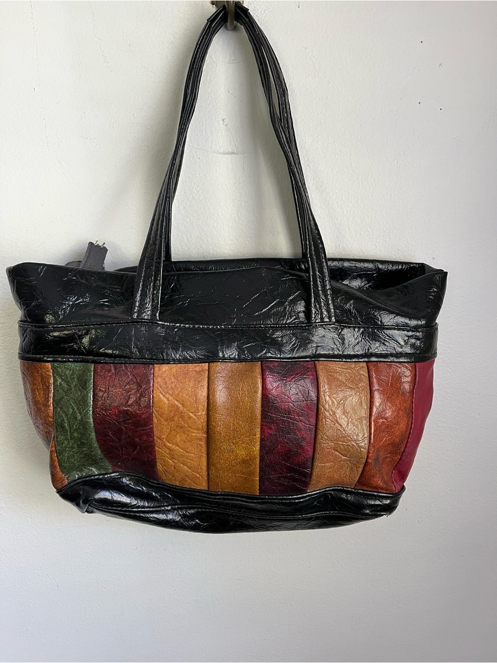 Vintage Thick Leather Colorblock Top Handle Color block Purse
Boho Bohemian
